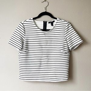 Forever 21 boxy striped textured crop top